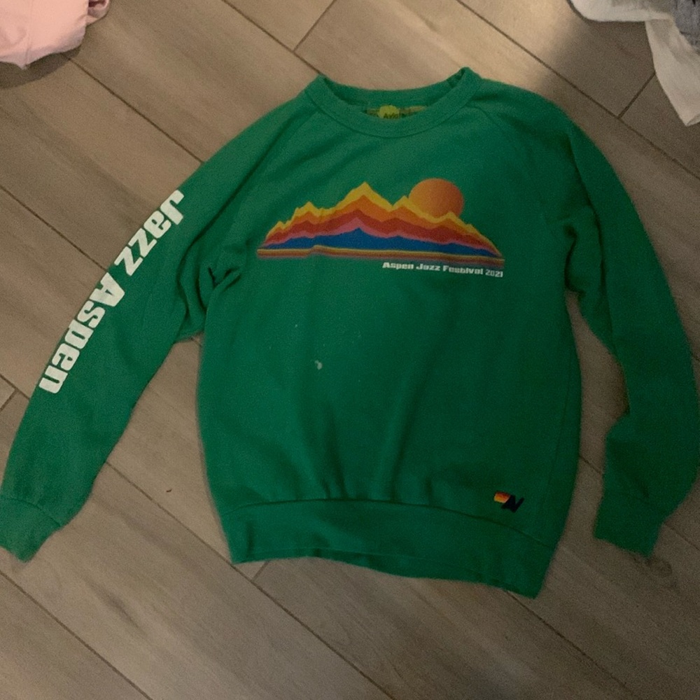 Aviator nation green jazz aspen crewneck